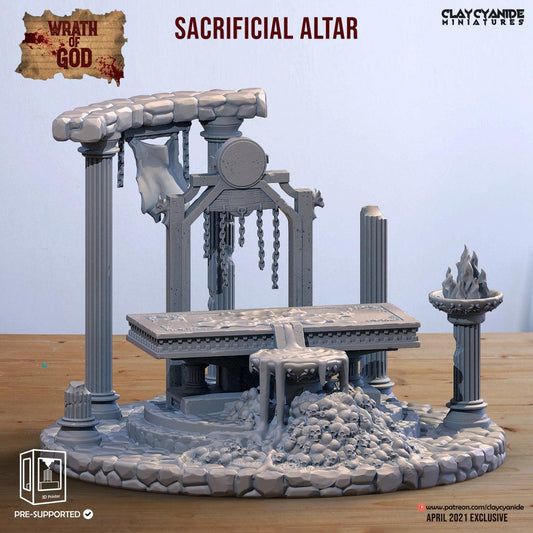 3D Printed Clay Cyanide Sacrificial Altar Wrath of Gods Ragnarok D&D - 3D Printing Boss 
