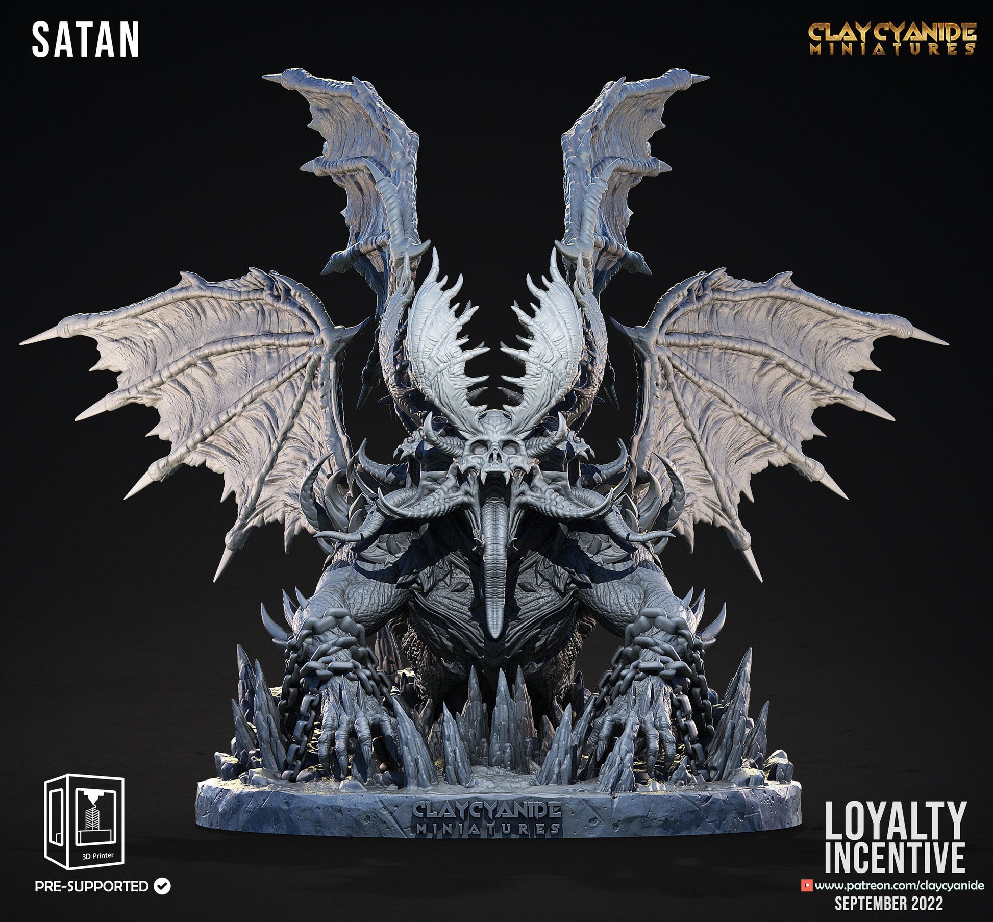 3D Printed Clay Cyanide Satan Devil 28mm-32mm Ragnarok D&D - 3D Printing Boss 