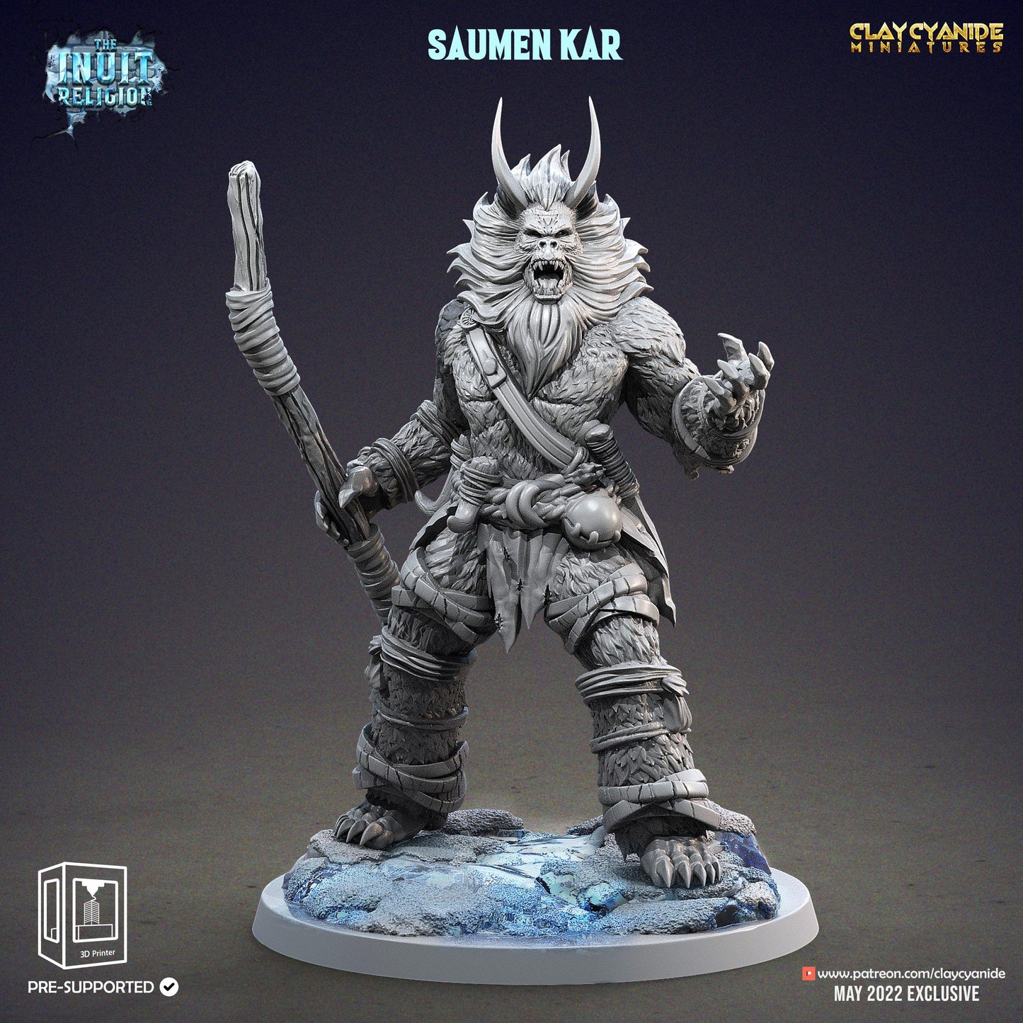 3D Printed Clay Cyanide Saumen Kar Inuit Religion Ragnarok D&D - 3D Printing Boss 
