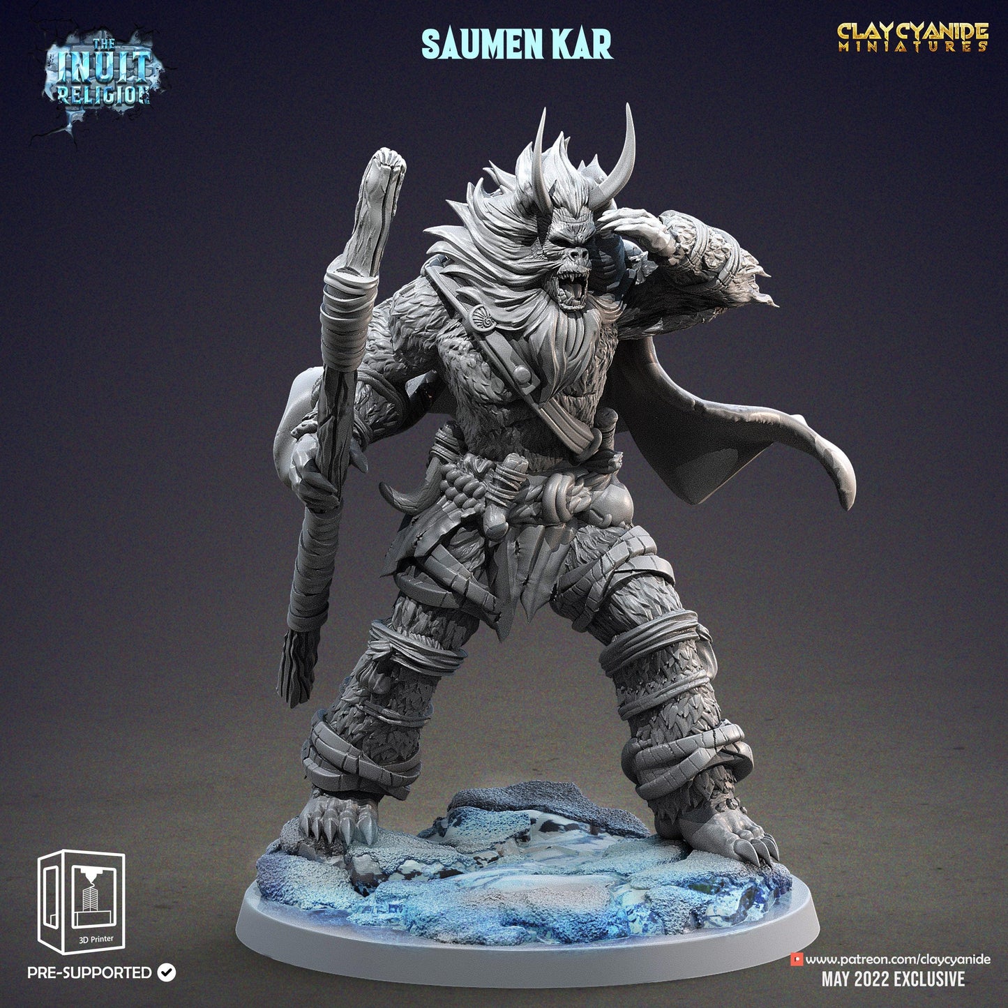 3D Printed Clay Cyanide Saumen Kar Inuit Religion Ragnarok D&D - 3D Printing Boss 