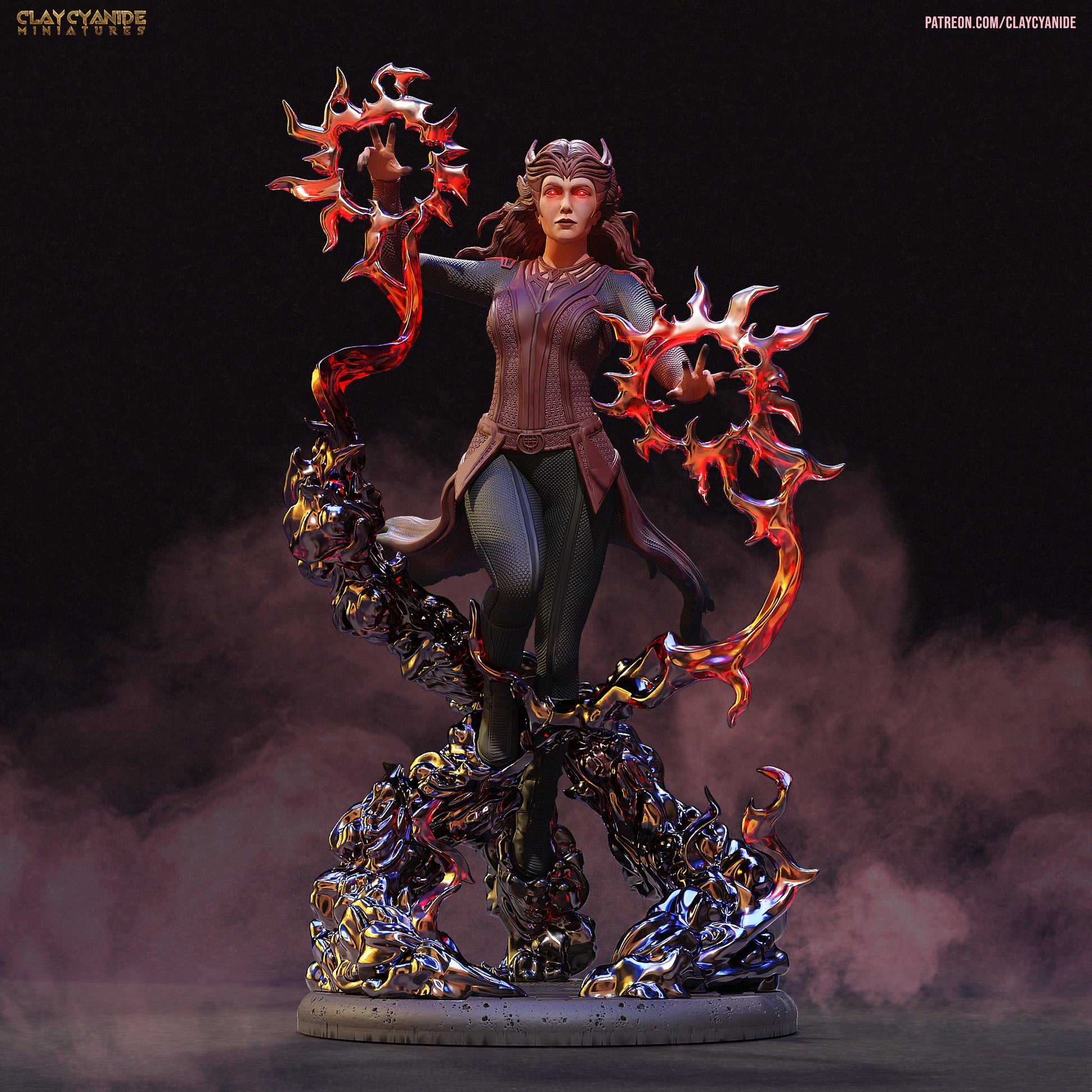 3D Printed Clay Cyanide Scarlet Witch 28mm-32mm Ragnarok D&D - 3D Printing Boss 