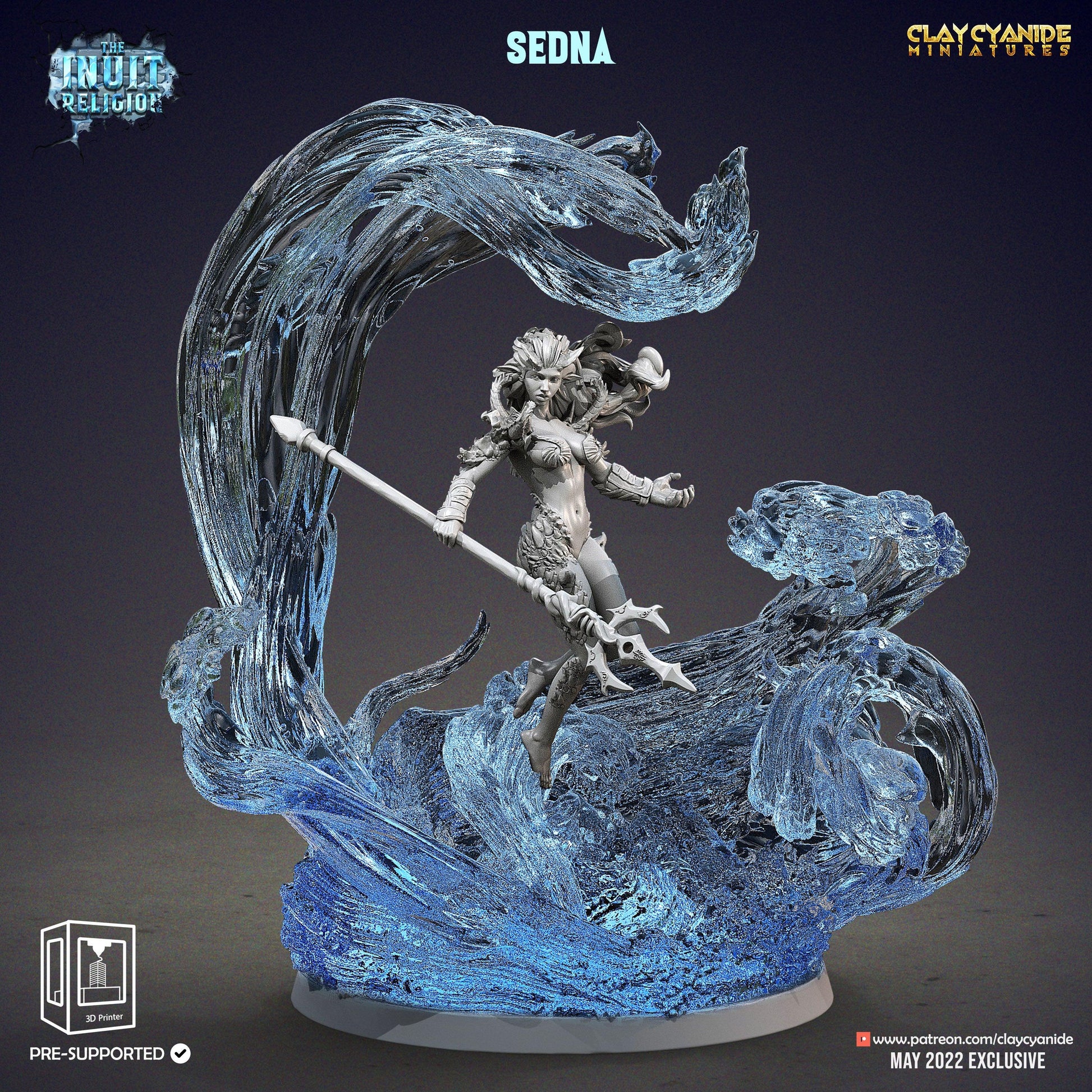 3D Printed Clay Cyanide Sedna Inuit Religion Ragnarok D&D - 3D Printing Boss 