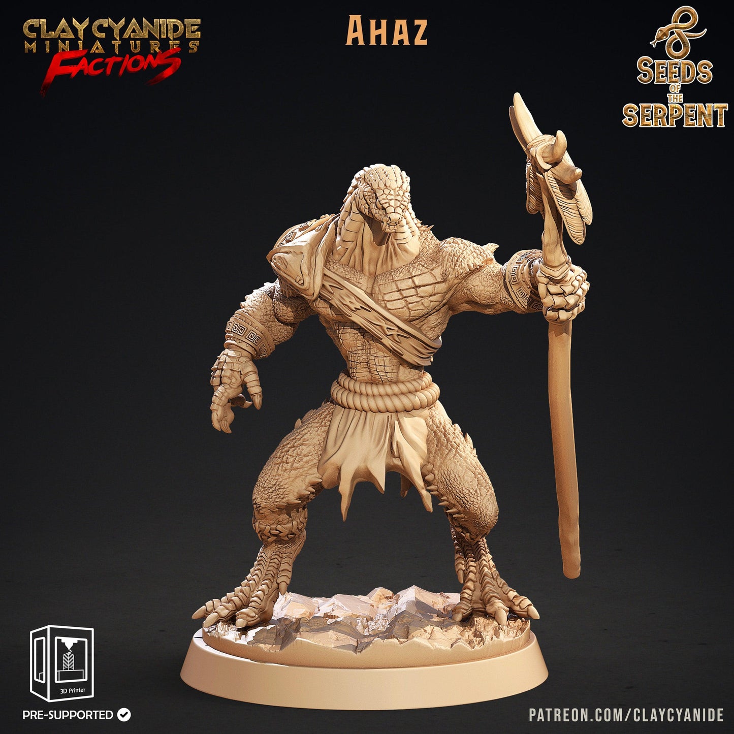 3D Printed Clay Cyanide Seeds of the Serpent Factions Tribes Wargrounds Ragnarok D&D - 3D Printing Boss 