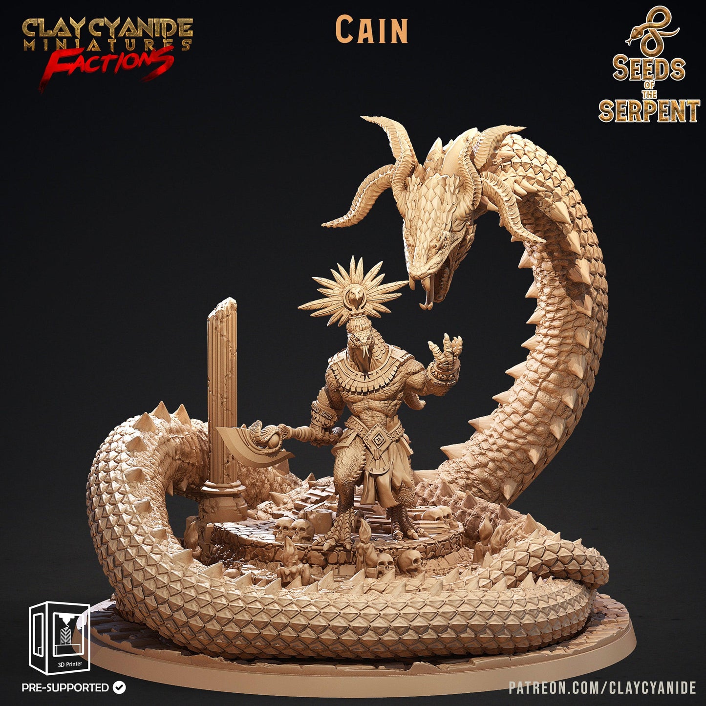 3D Printed Clay Cyanide Seeds of the Serpent Factions Tribes Wargrounds Ragnarok D&D - 3D Printing Boss 