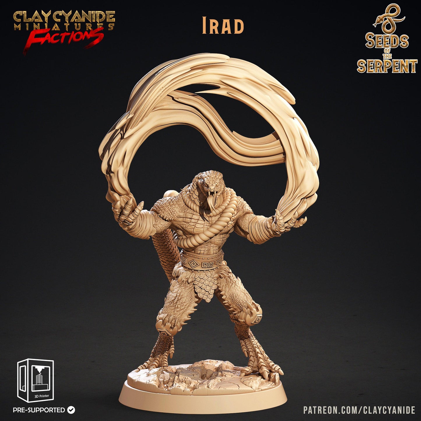 3D Printed Clay Cyanide Seeds of the Serpent Factions Tribes Wargrounds Ragnarok D&D - 3D Printing Boss 