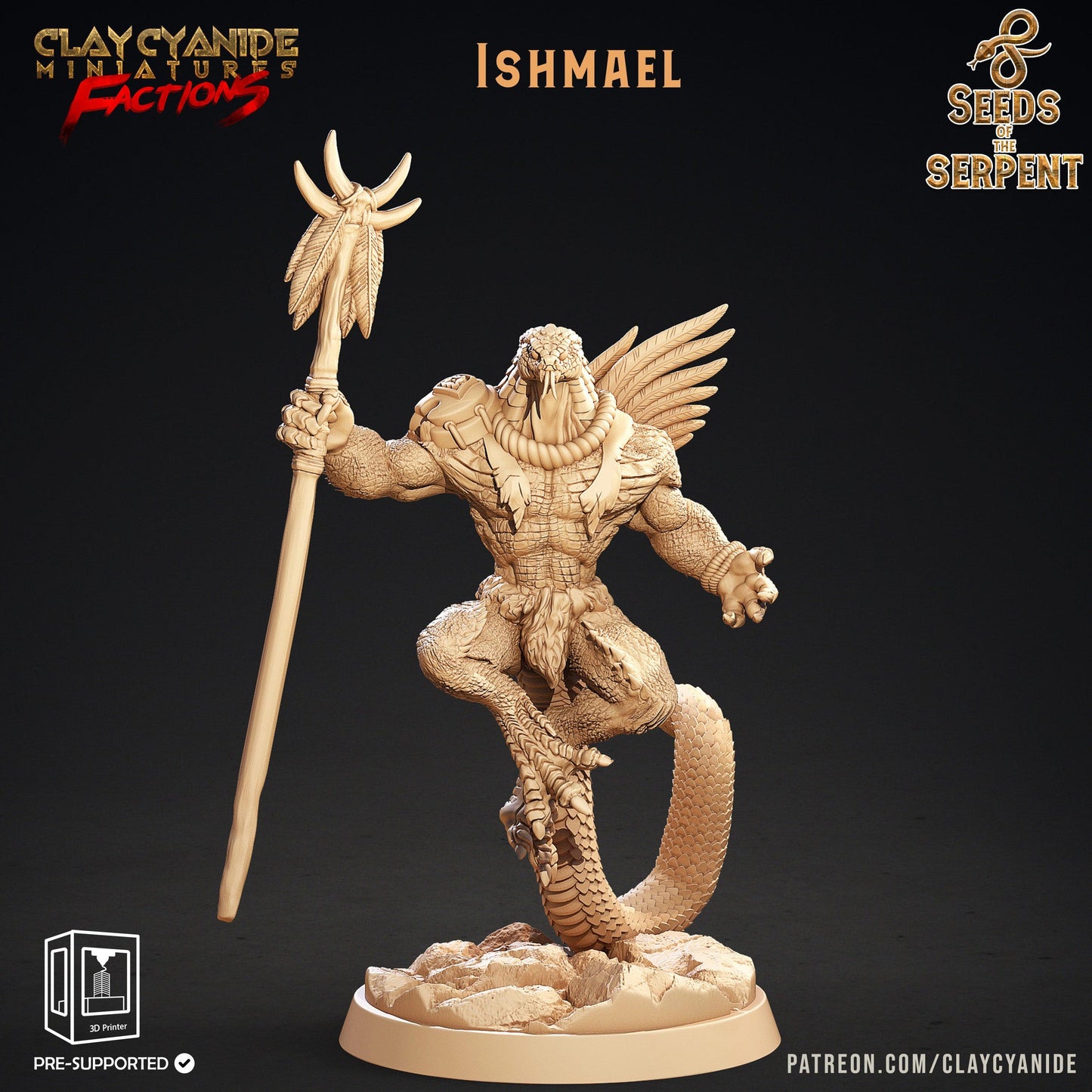 3D Printed Clay Cyanide Seeds of the Serpent Factions Tribes Wargrounds Ragnarok D&D - 3D Printing Boss 