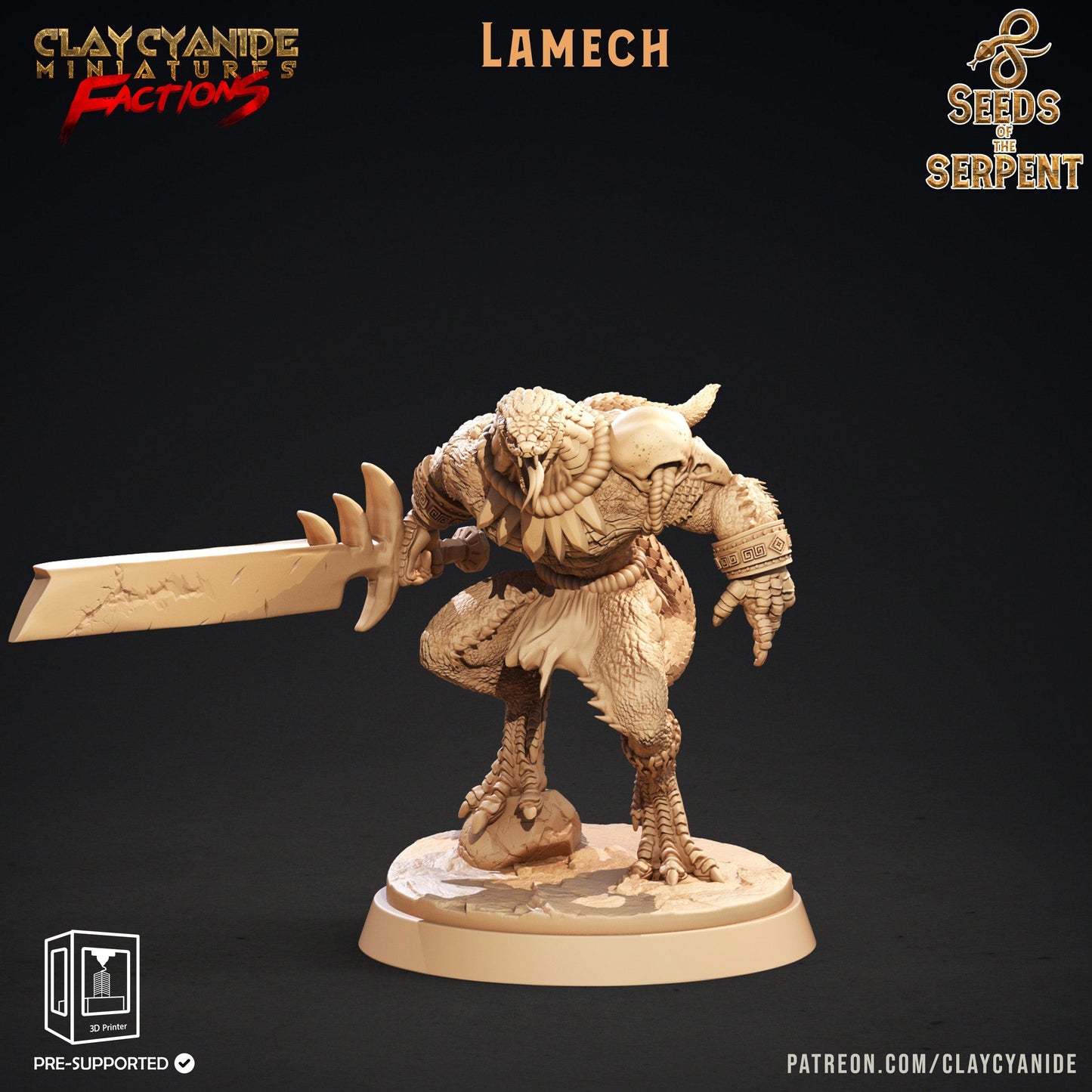 3D Printed Clay Cyanide Seeds of the Serpent Factions Tribes Wargrounds Ragnarok D&D - 3D Printing Boss 