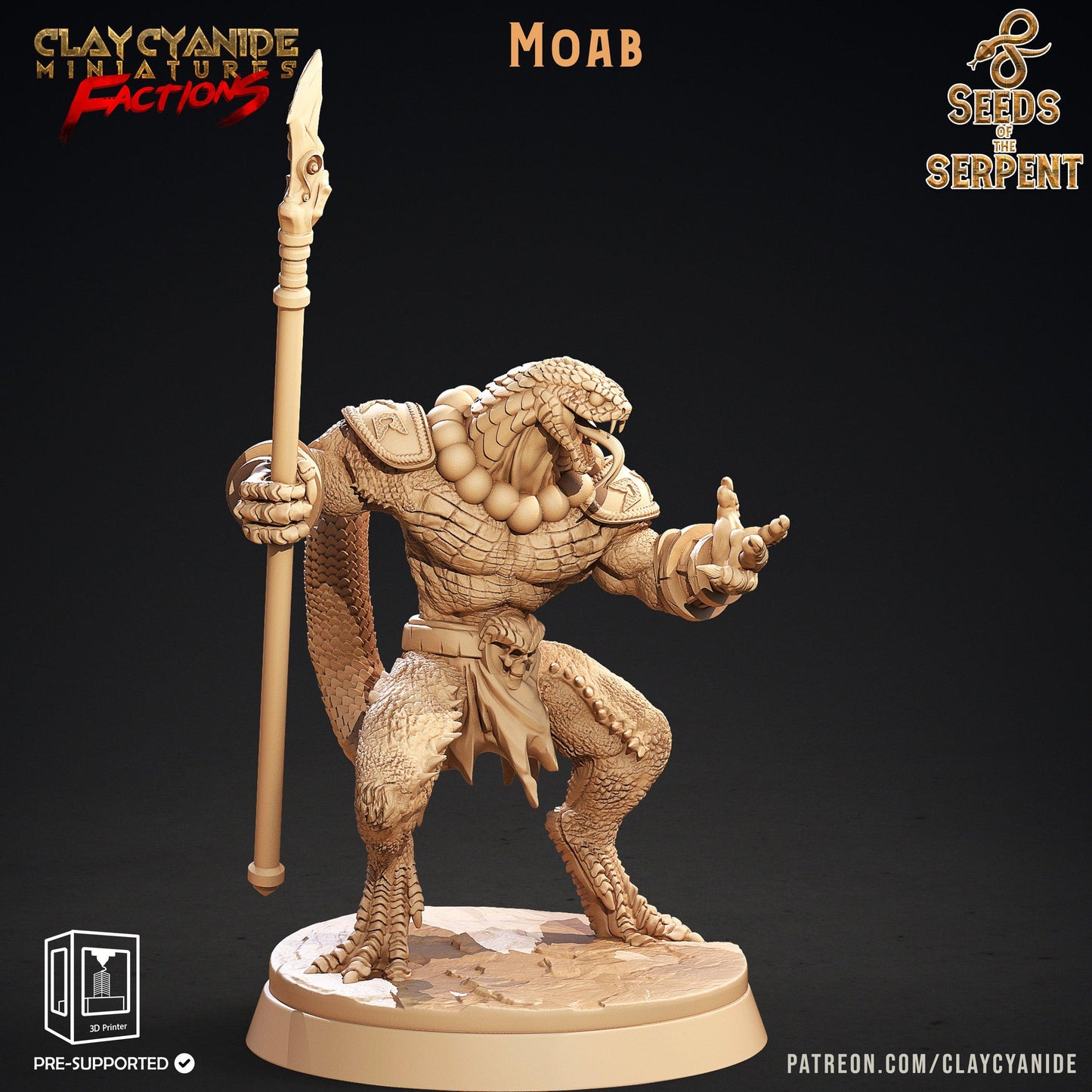 3D Printed Clay Cyanide Seeds of the Serpent Factions Tribes Wargrounds Ragnarok D&D - 3D Printing Boss 