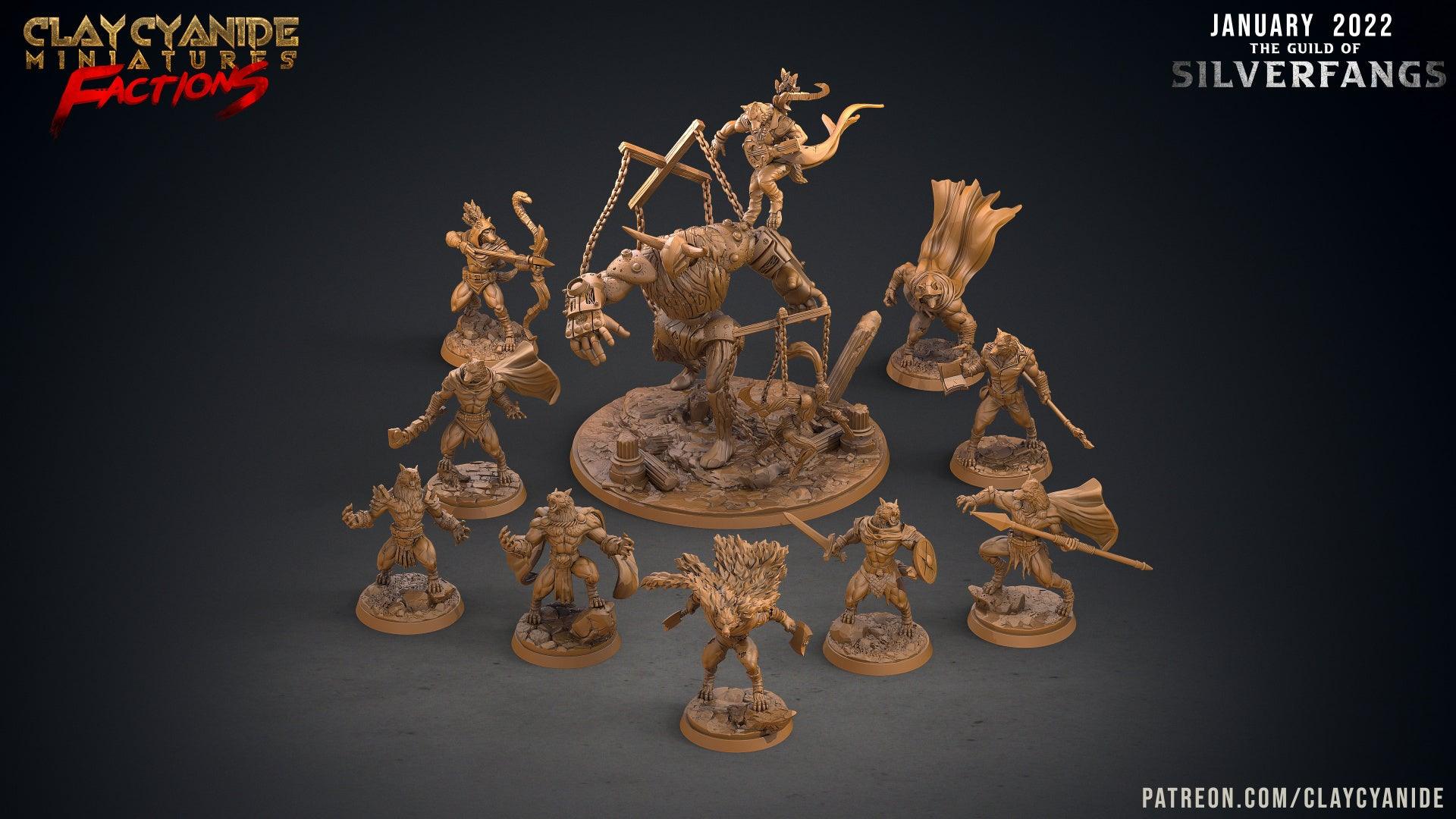 3D Printed Clay Cyanide Silverfangs Guild Werewolf Fox Tribes Factions Ragnarok D&D - 3D Printing Boss 