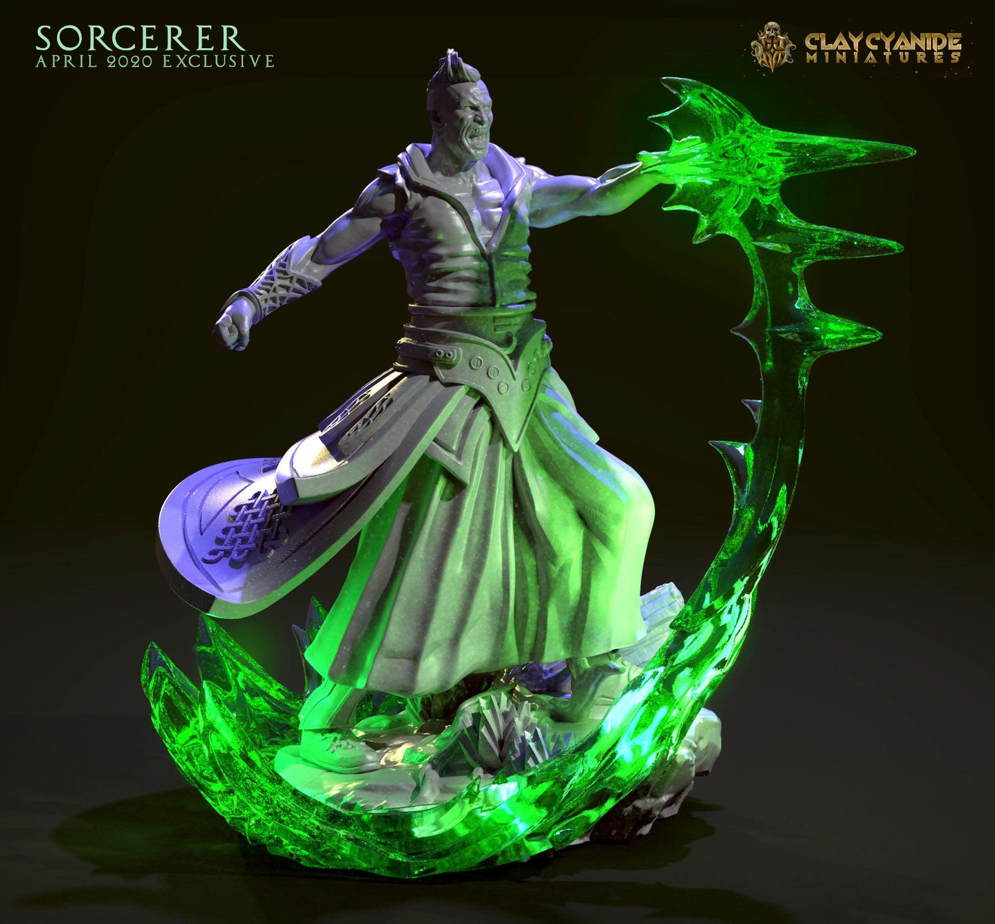 3D Printed Clay Cyanide Sorcerer 28mm-32mm Ragnarok D&D - 3D Printing Boss 