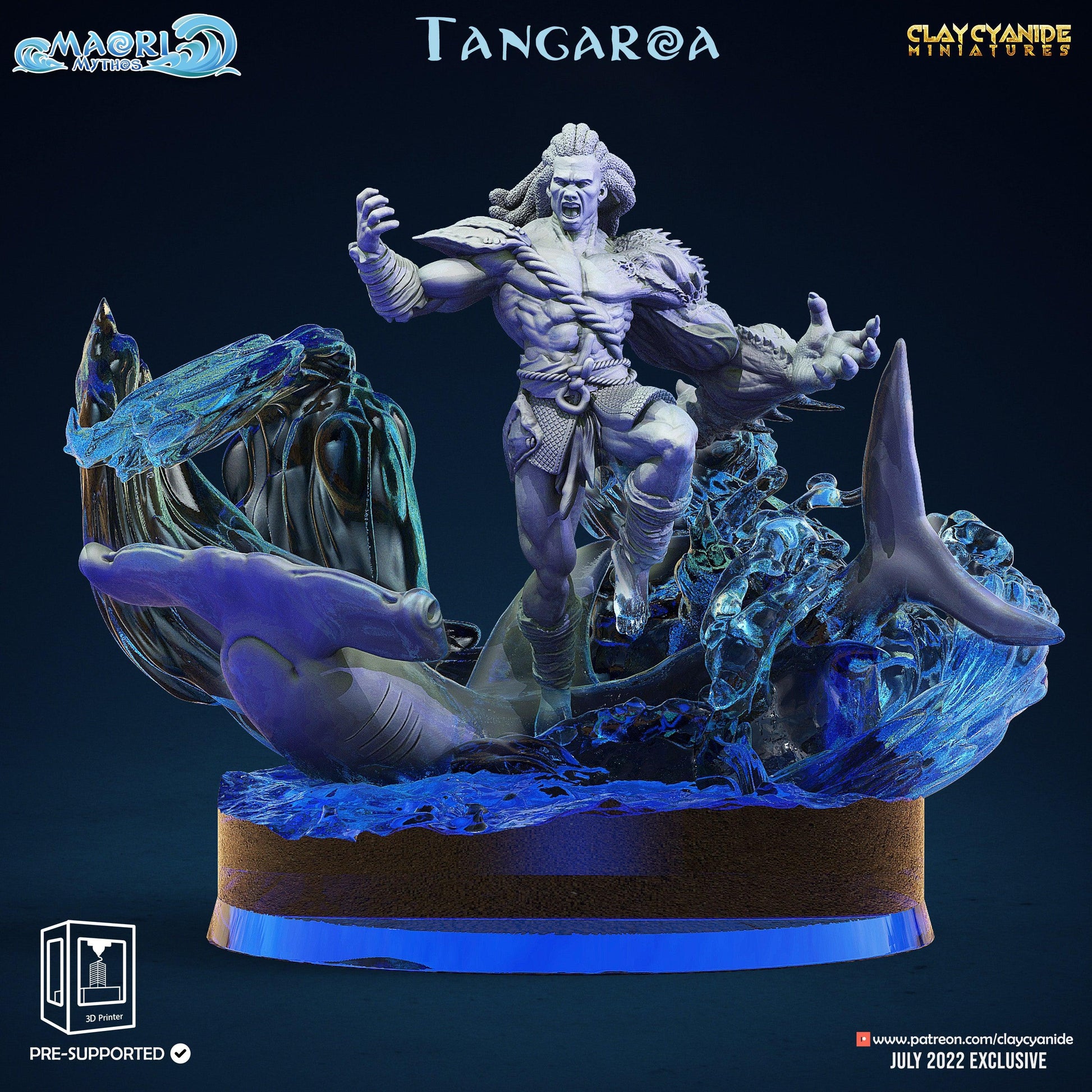 3D Printed Clay Cyanide Tangaroa Maori Mythos 28mm-32mm Ragnarok D&D - 3D Printing Boss 