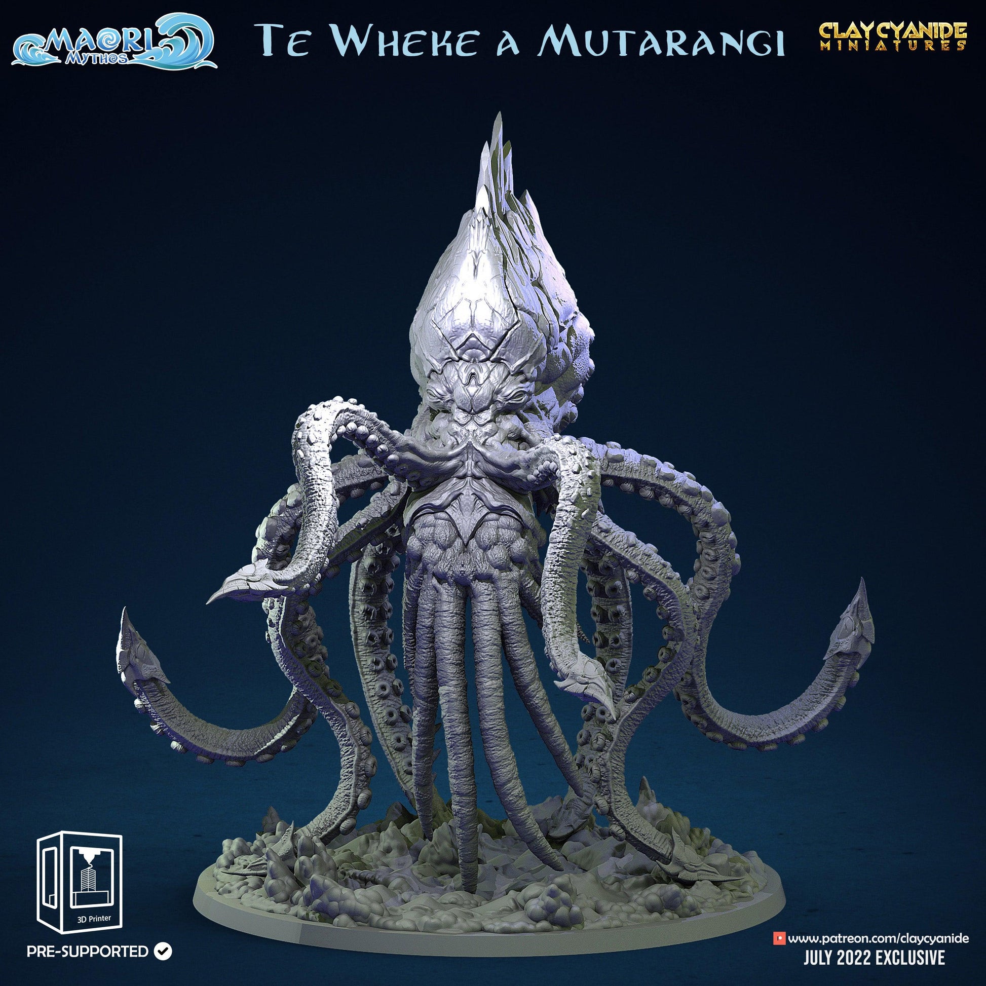 3D Printed Clay Cyanide Te Wheke a Mutarangi Maori Mythos 28mm-32mm Ragnarok D&D - 3D Printing Boss 