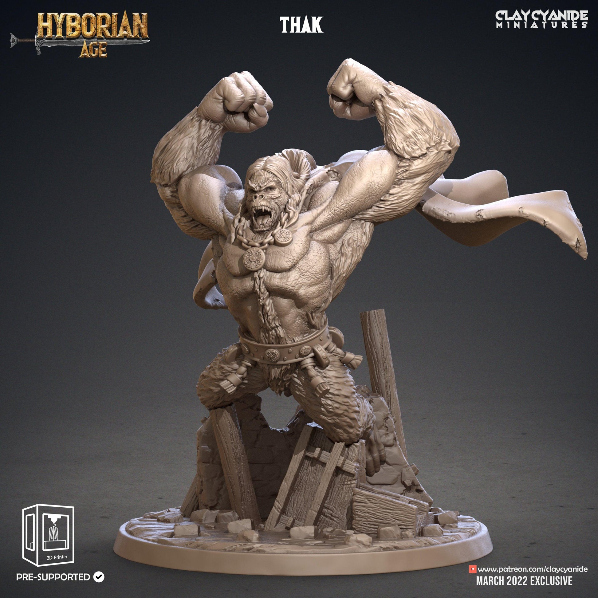 3D Printed Clay Cyanide Thak Hyborean Age Ragnarok D&D - 3D Printing Boss 