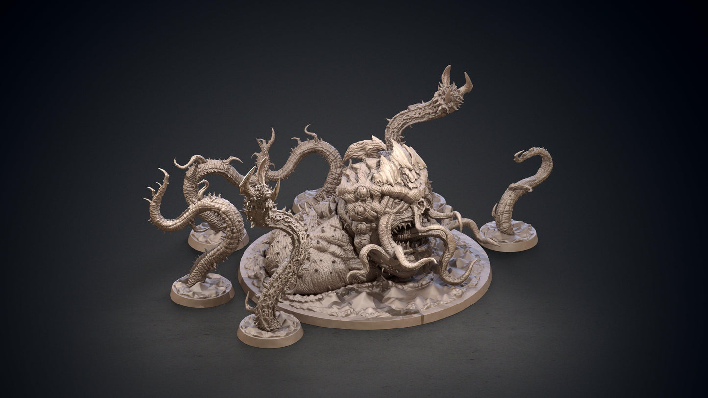 3D Printed Clay Cyanide Thaug Tentacle Monster Hyborean Age 28mm -32mm Ragnarok D&D - 3D Printing Boss 