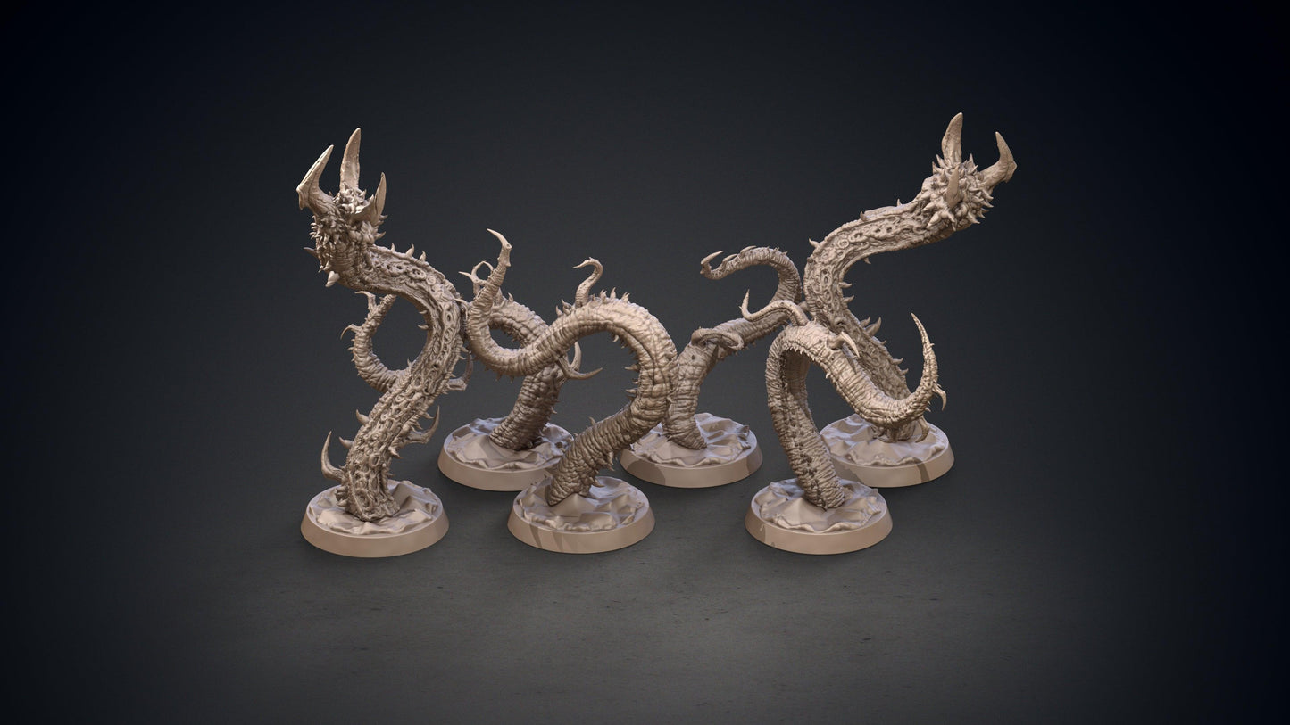 3D Printed Clay Cyanide Thaug Tentacle Monster Hyborean Age 28mm -32mm Ragnarok D&D - 3D Printing Boss 