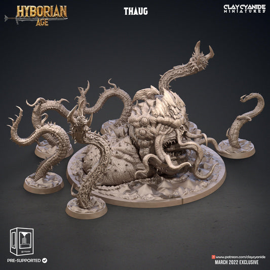 3D Printed Clay Cyanide Thaug Tentacle Monster Hyborean Age 28mm -32mm Ragnarok D&D - 3D Printing Boss 