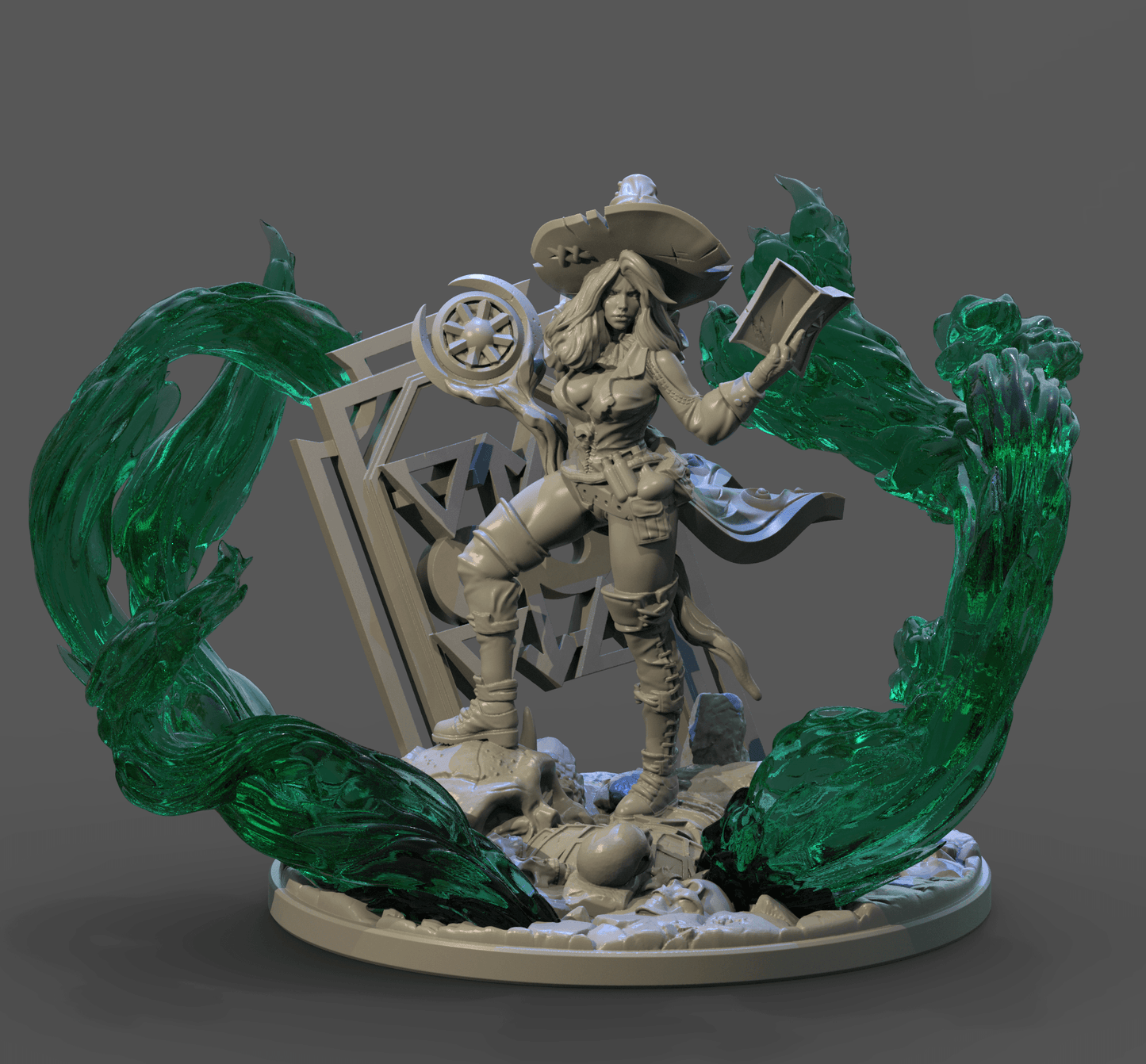 3D Printed Clay Cyanide The Magician Tarot Ragnarok D&D - 3D Printing Boss 
