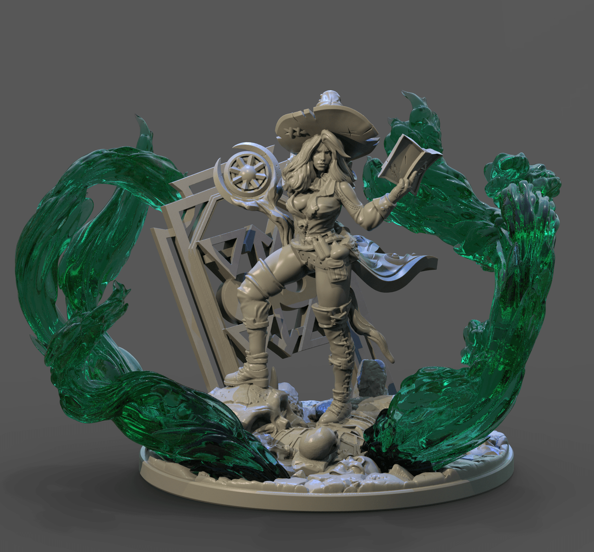 3D Printed Clay Cyanide The Magician Tarot Ragnarok D&D - 3D Printing Boss 