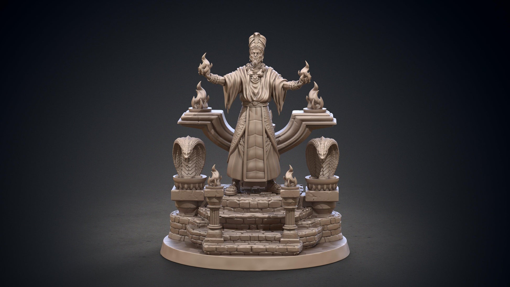 3D Printed Clay Cyanide Thot-Amon and Throne Hyborean Age Ragnarok D&D - 3D Printing Boss 