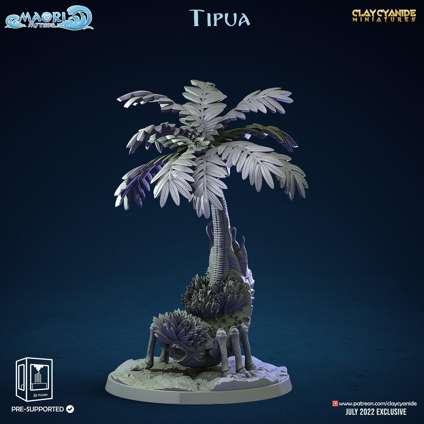3D Printed Clay Cyanide Tipua Tree and Shell Set Maori Mythos 28mm-32mm Ragnarok D&D - 3D Printing Boss 
