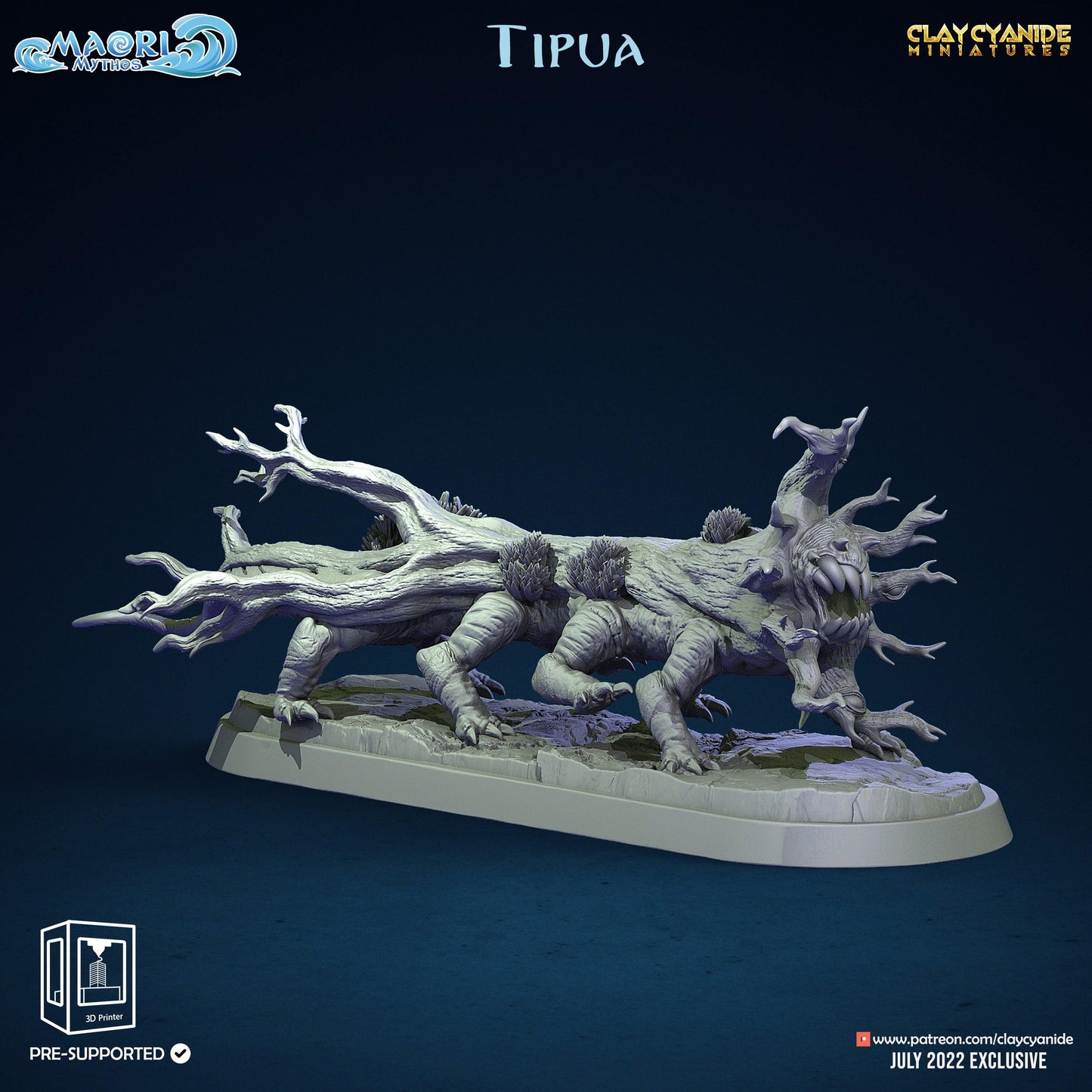 3D Printed Clay Cyanide Tipua Tree and Shell Set Maori Mythos 28mm-32mm Ragnarok D&D - 3D Printing Boss 