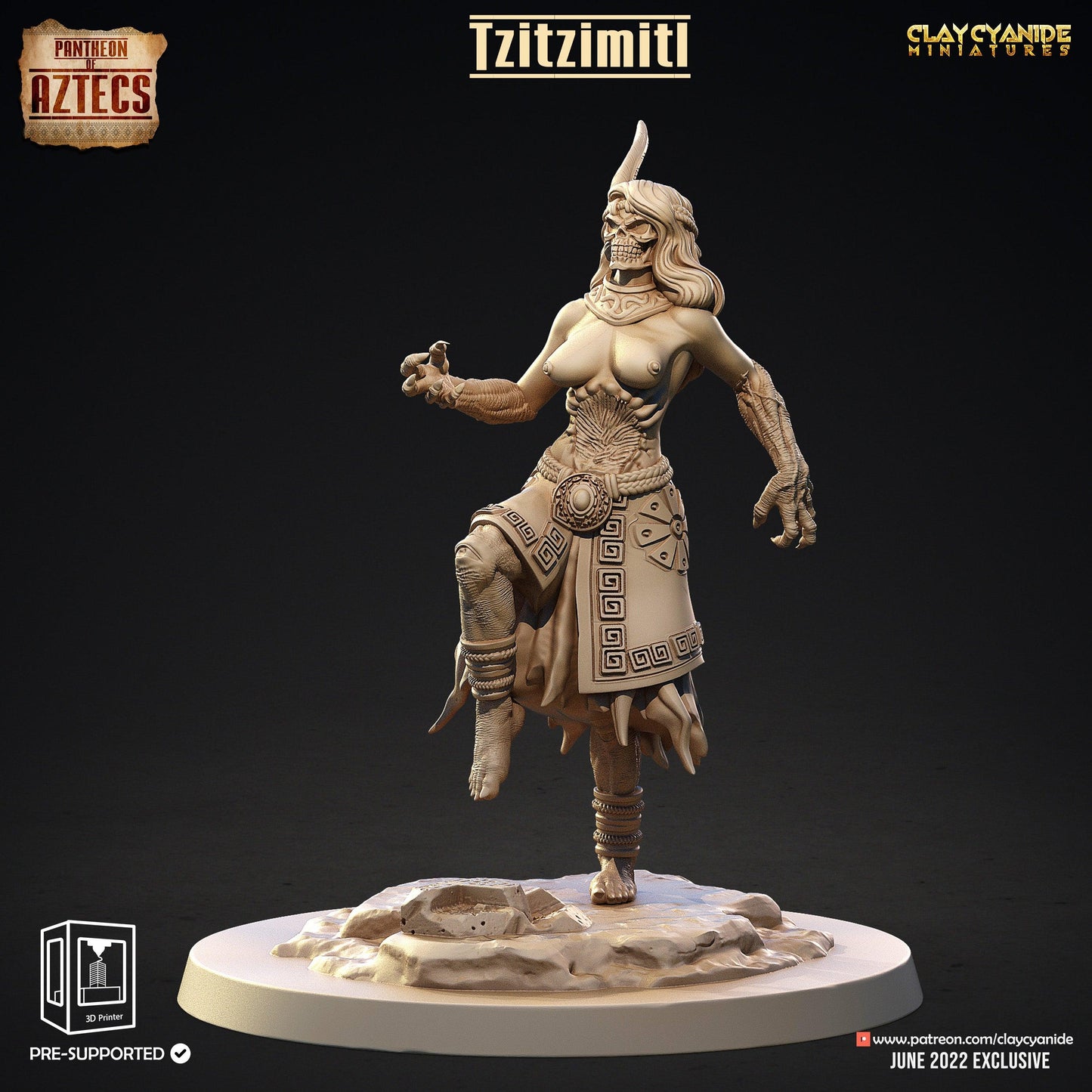 3D Printed Clay Cyanide Tzitzimitl Set Pantheon of Aztecs Ragnarok D&D - 3D Printing Boss 