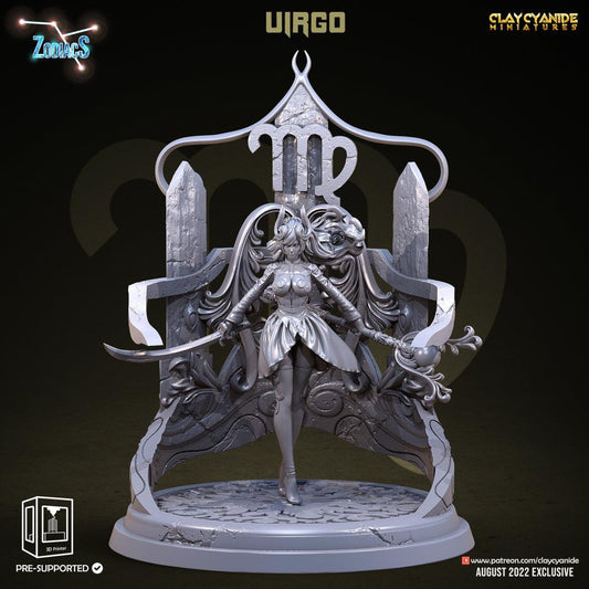 3D Printed Clay Cyanide Virgo Zodics 28mm-32mm Ragnarok D&D - 3D Printing Boss 