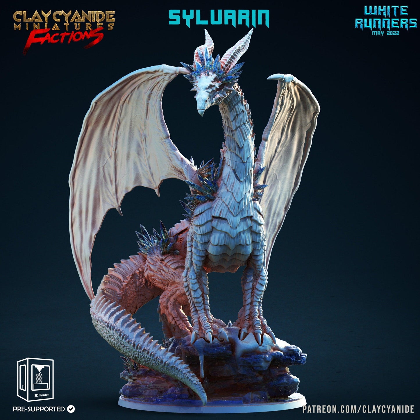 3D Printed Clay Cyanide White Runners Factions Tribes Ragnarok D&D - 3D Printing Boss 