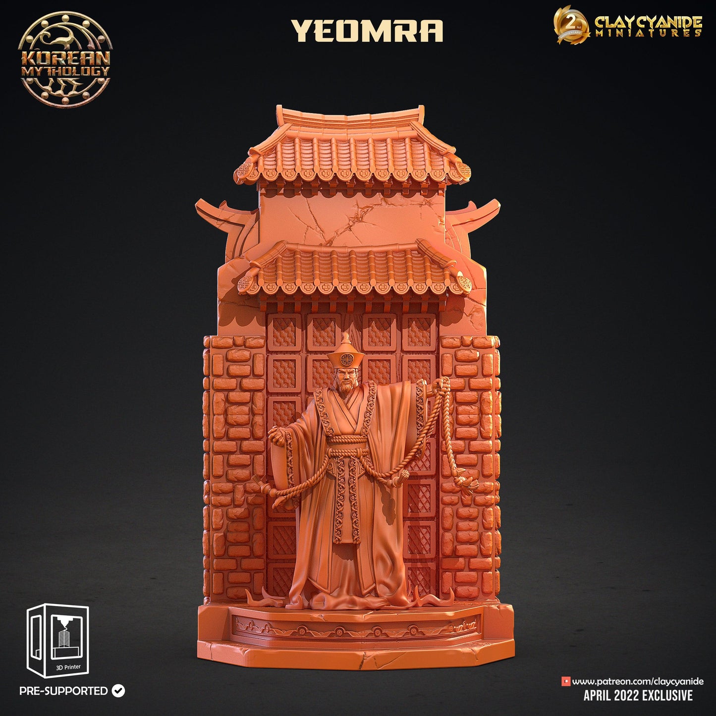 3D Printed Clay Cyanide Yeomra Korean Mythology Ragnarok D&D - 3D Printing Boss 