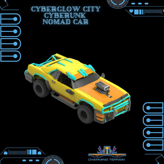 3D Printed Cyberglow City Cyberpunk Nomad Car Miniature  - 28mm 32mm - 3D Printing Boss 