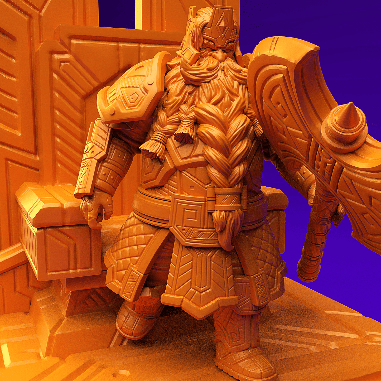 3D Printed Dwarf’s Army Nafarrate - Dwarf Throne Mimic Set 28mm 32mm Ragnarok D&D - 3D Printing Boss 
