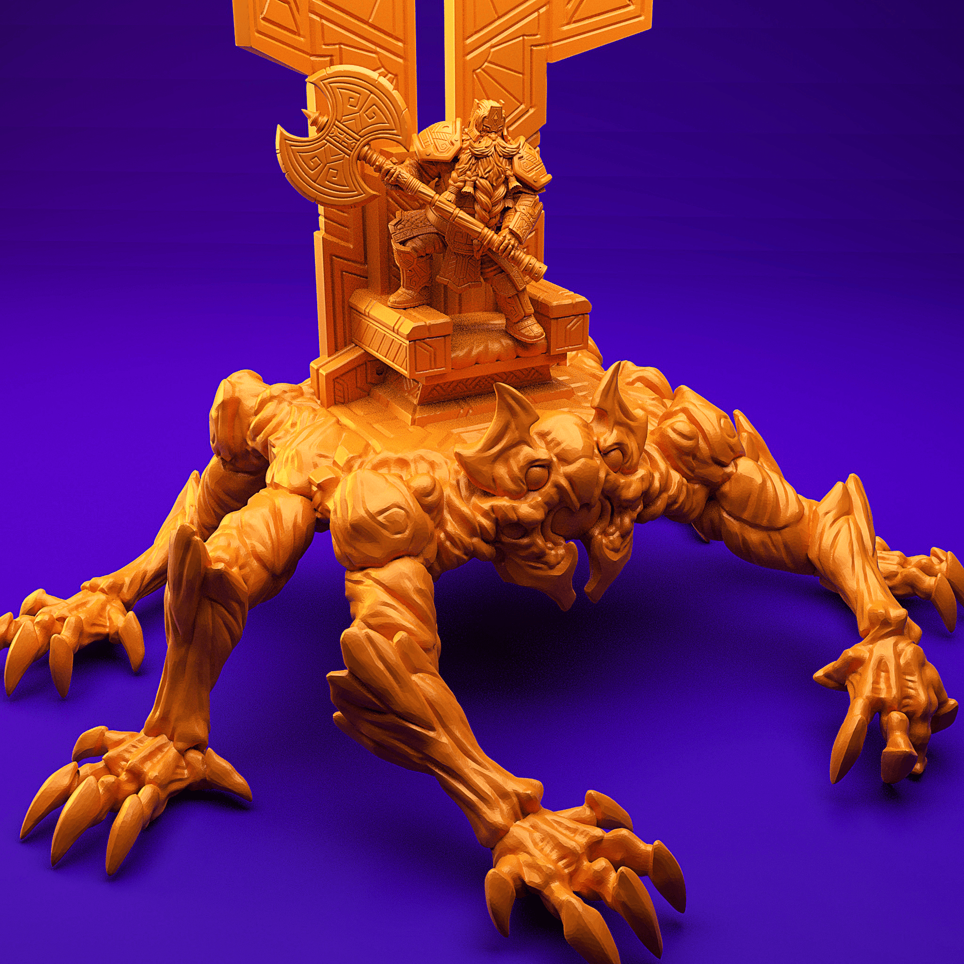 3D Printed Dwarf’s Army Nafarrate - Dwarf Throne Mimic Set 28mm 32mm Ragnarok D&D - 3D Printing Boss 