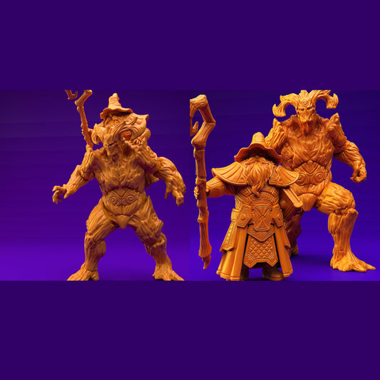 3D Printed Dwarf’s Army Nafarrate - Dwarf Wizard Ent Rider Set 28mm 32mm Ragnarok D&D - 3D Printing Boss 