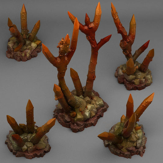 3D Printed Fantastic Plants and Rocks Abandoned Dangerous Sticks 28mm - 32mm D&D Wargaming - 3D Printing Boss 