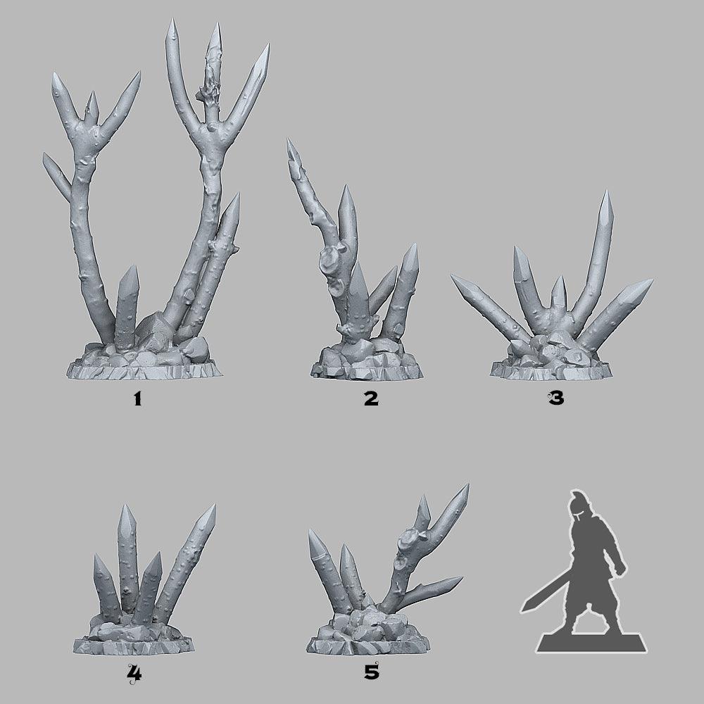 3D Printed Fantastic Plants and Rocks Abandoned Dangerous Sticks 28mm - 32mm D&D Wargaming - 3D Printing Boss 