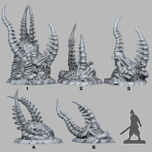 3D Printed Fantastic Plants and Rocks Abandoned Pile Of Bones 28mm - 32mm D&D Wargaming - 3D Printing Boss 
