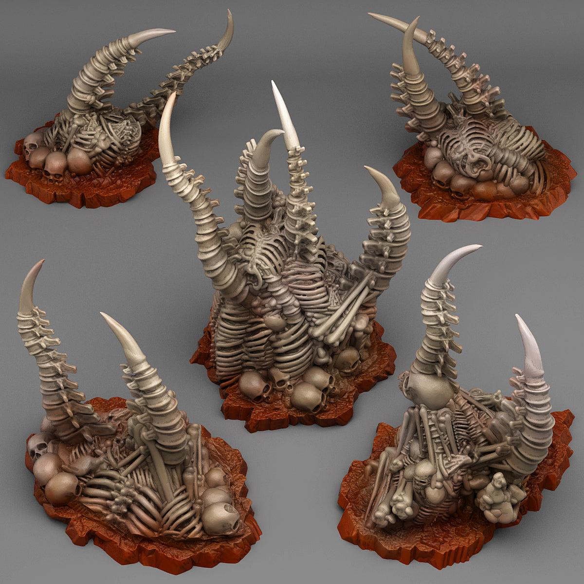 3D Printed Fantastic Plants and Rocks Abandoned Pile Of Bones 28mm - 32mm D&D Wargaming - 3D Printing Boss 