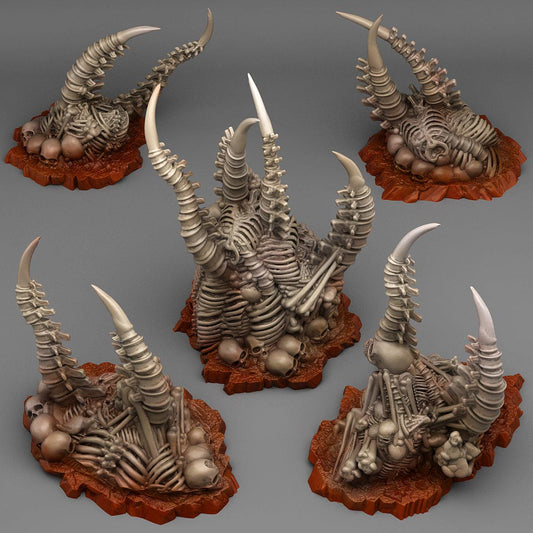 3D Printed Fantastic Plants and Rocks Abandoned Pile Of Bones 28mm - 32mm D&D Wargaming - 3D Printing Boss 