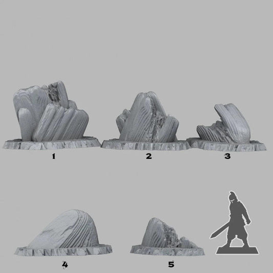 3D Printed Fantastic Plants and Rocks Acid Melted Stones 28mm - 32mm D&D Wargaming - 3D Printing Boss 