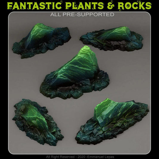 3D Printed Fantastic Plants and Rocks Agamot's Stones 28mm - 32mm D&D Wargaming - 3D Printing Boss 