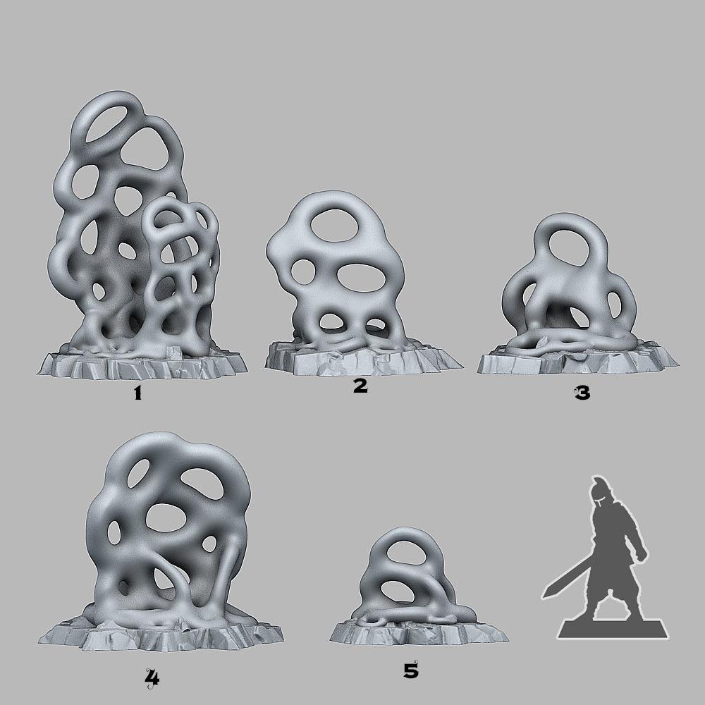 3D Printed Fantastic Plants and Rocks Aggressive Shapeless Mushrooms 28mm - 32mm D&D Wargaming - 3D Printing Boss 