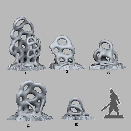 3D Printed Fantastic Plants and Rocks Aggressive Shapeless Mushrooms 28mm - 32mm D&D Wargaming - 3D Printing Boss 