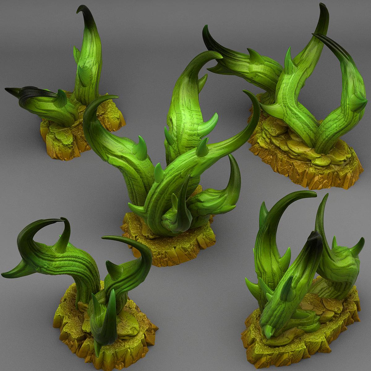 3D Printed Fantastic Plants and Rocks Aggressive Strange Brambles 28mm - 32mm D&D Wargaming - 3D Printing Boss 