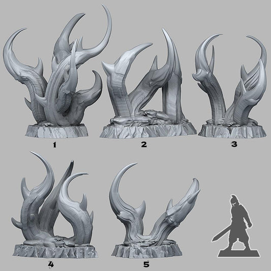 3D Printed Fantastic Plants and Rocks Aggressive Strange Brambles 28mm - 32mm D&D Wargaming - 3D Printing Boss 