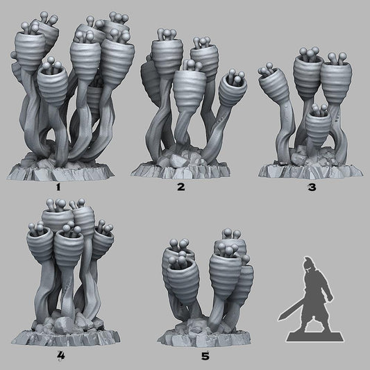 3D Printed Fantastic Plants and Rocks Alien Anemone 28mm - 32mm D&D Wargaming - 3D Printing Boss 