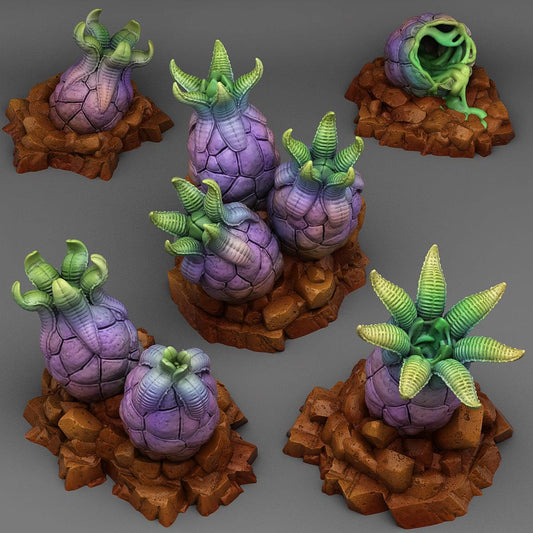 3D Printed Fantastic Plants and Rocks Alien Eggs 28mm - 32mm D&D Wargaming - 3D Printing Boss 