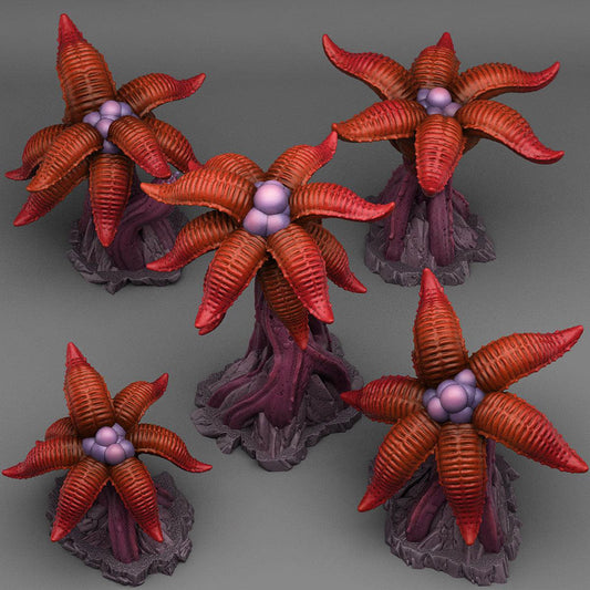 3D Printed Fantastic Plants and Rocks Alien Palms 28mm - 32mm D&D Wargaming - 3D Printing Boss 