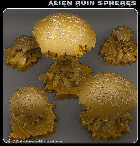 3D Printed Fantastic Plants and Rocks Alien Ruin Spheres 28mm - 32mm D&D Wargaming - 3D Printing Boss 