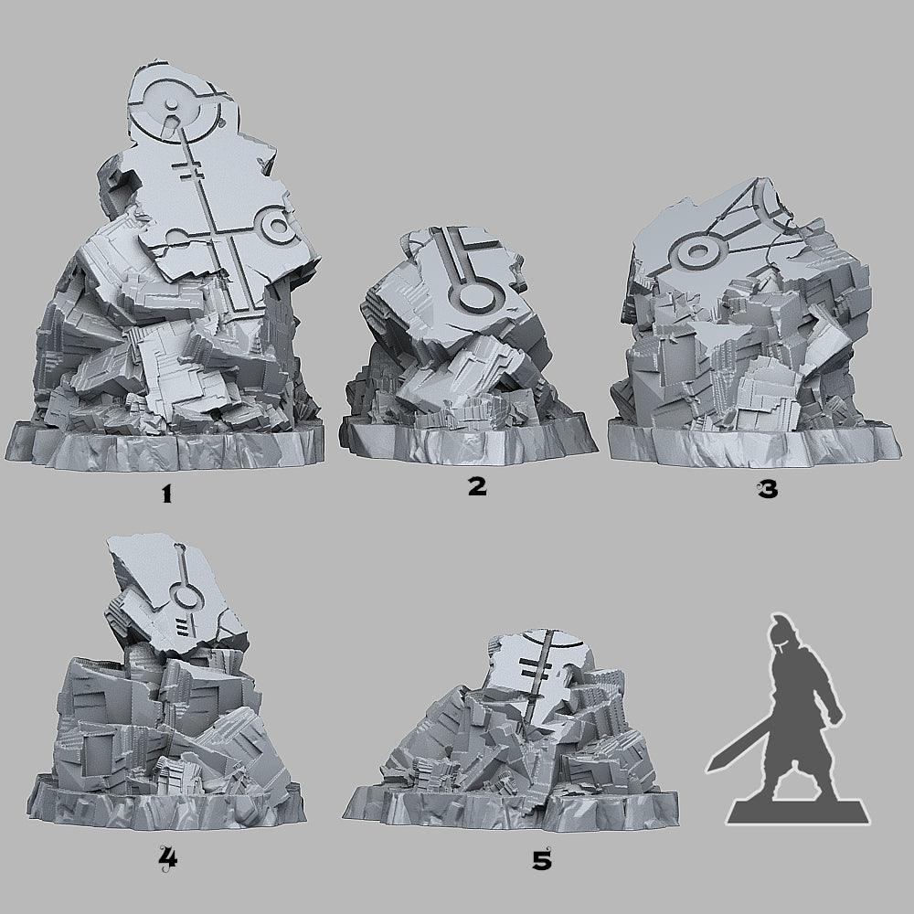 3D Printed Fantastic Plants and Rocks Alien Ruins 28mm - 32mm D&D Wargaming - 3D Printing Boss 