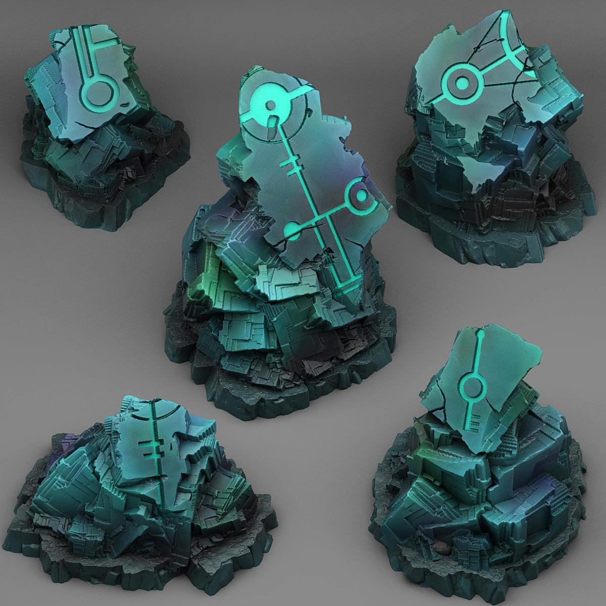 3D Printed Fantastic Plants and Rocks Alien Ruins 28mm - 32mm D&D Wargaming - 3D Printing Boss 